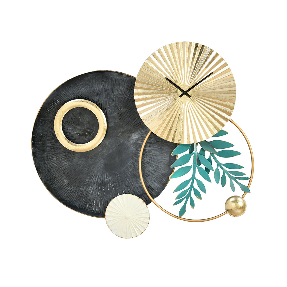 Orbit Analog Wall Clock- Seagreen & Gold