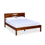 Konnect Solid Wood Queen Bed without Storage- Honey Walnut