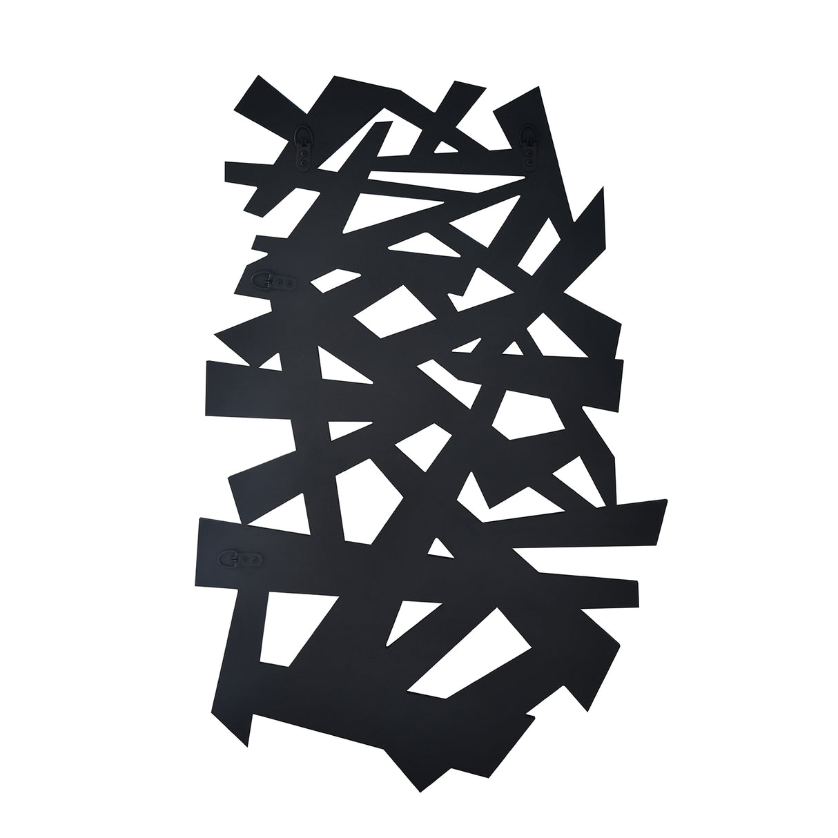 Criss Cross Rectangular Glass Mirror- Silver