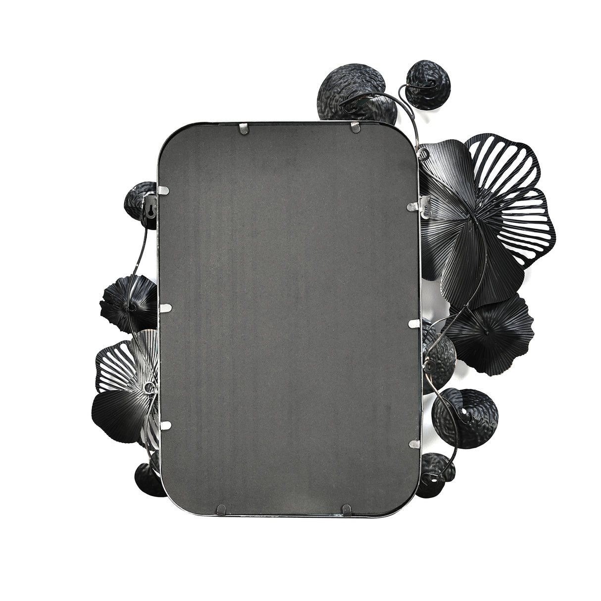 Flora Rectangular Decorative Metal Frame Mirror- Sea Green & Gold