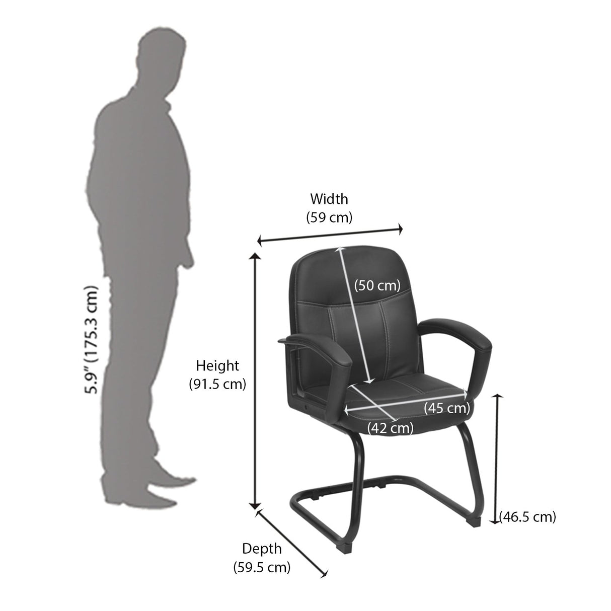 Mayor Visitor Chair (Black)