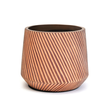 Oval Large Polyresin Planter- Brown