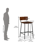 Reef Solid Wood Bar Stool (Walnut)