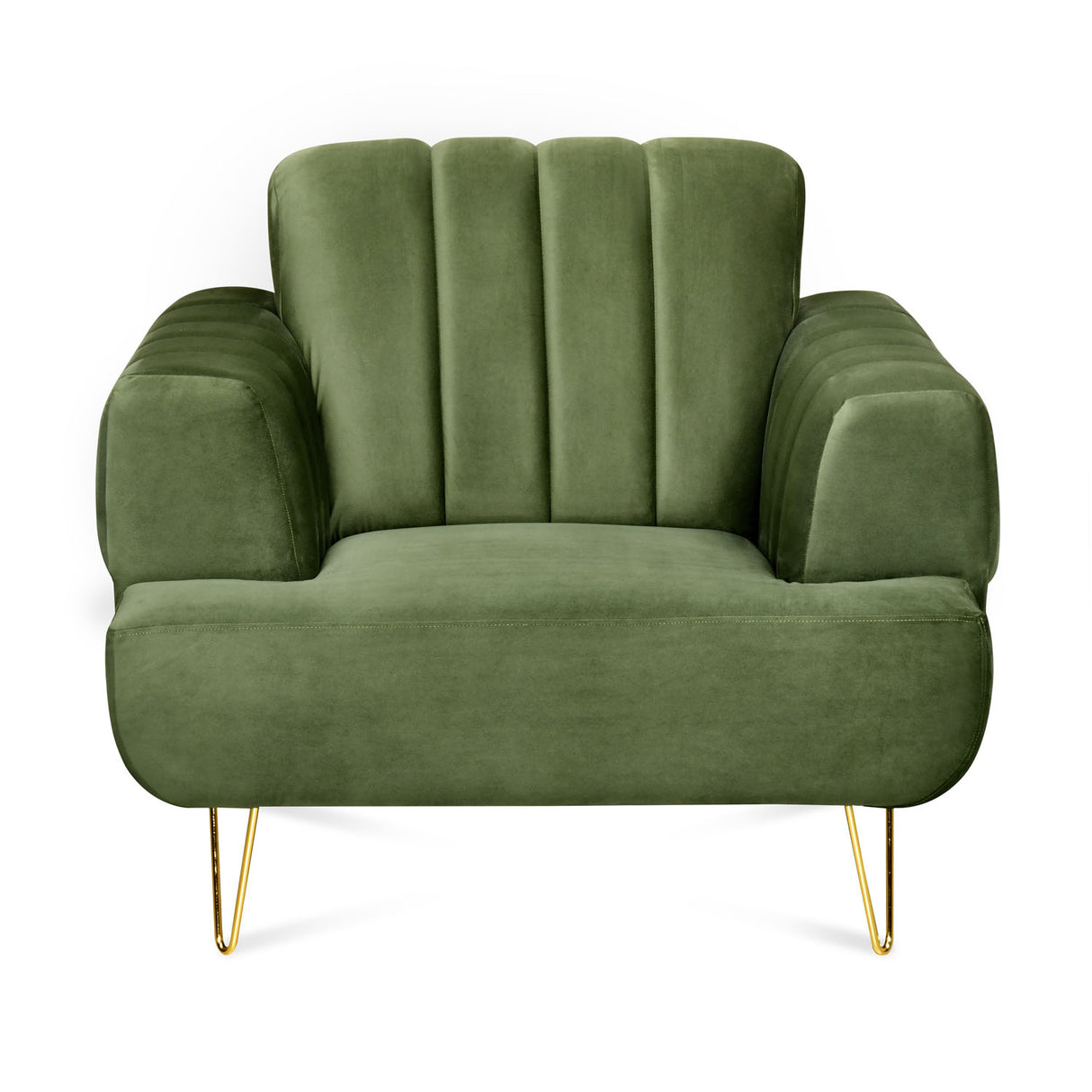 Somerville 1 Seater Fabric Sofa- Olive Green