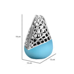 Half Jaali Decorative Ceramic Vase (Seagreen & Silver)