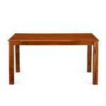 Vera 6 Seater Solid Wood Dining Set With Bench in Honey Brown Finish