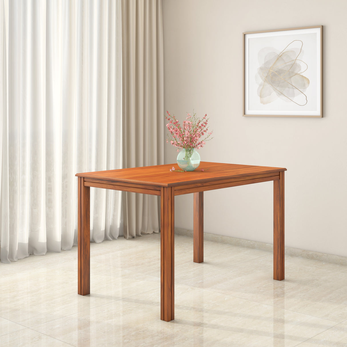 Nilkamal Vera 4 Searer Solid Wood Dining Table