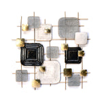 Quadra Metal Wall Decor - Black, White & Gold