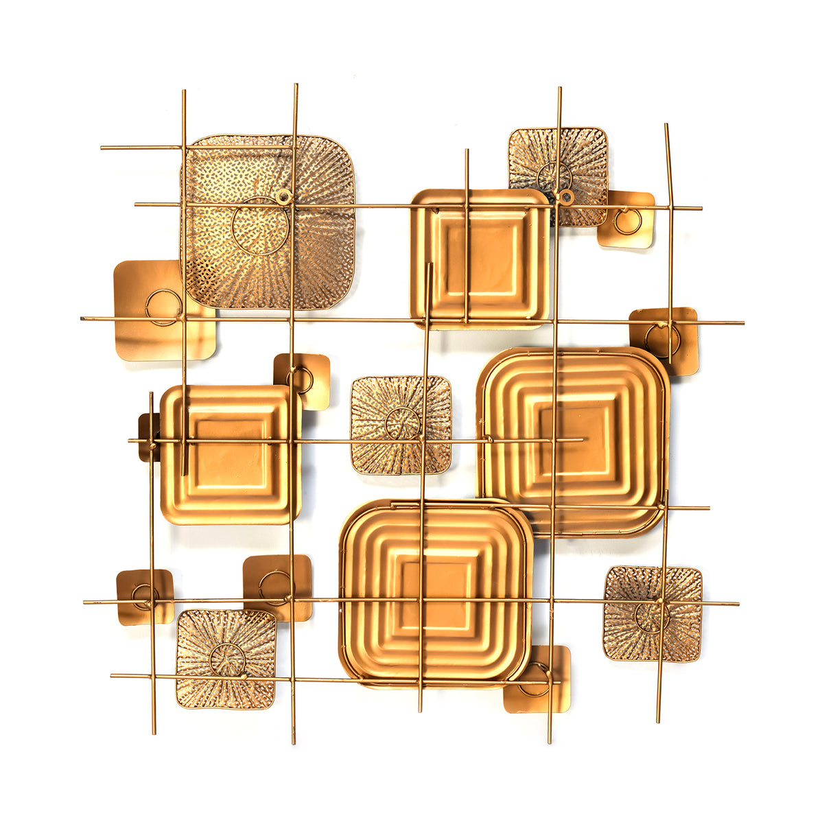 Quadra Metal Wall Decor - Black, White & Gold