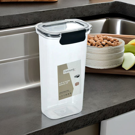 Klip N Store Rectangular 1700 ml Cannister Storage Container (Black)