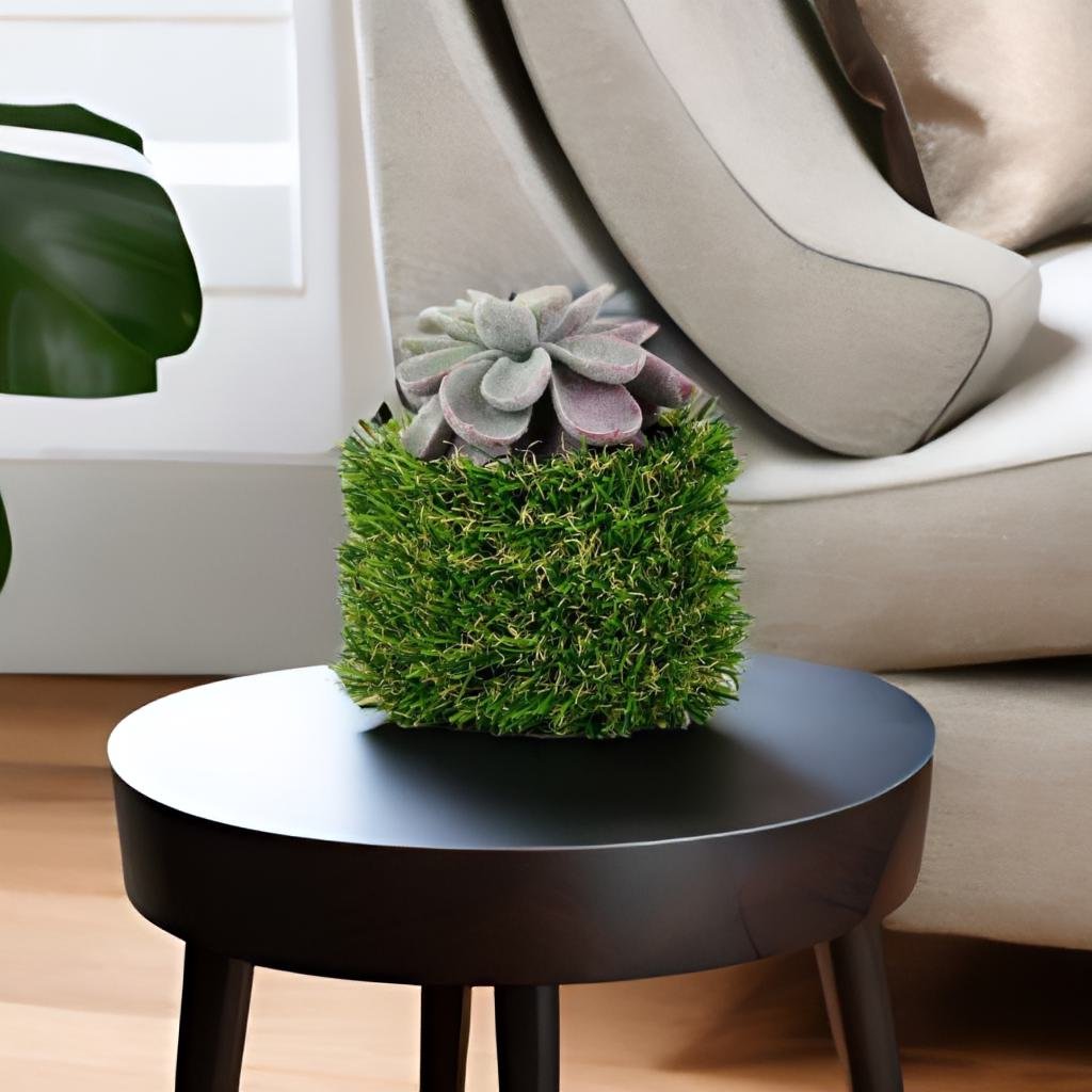 Algae Leaf Potted Plant- Green