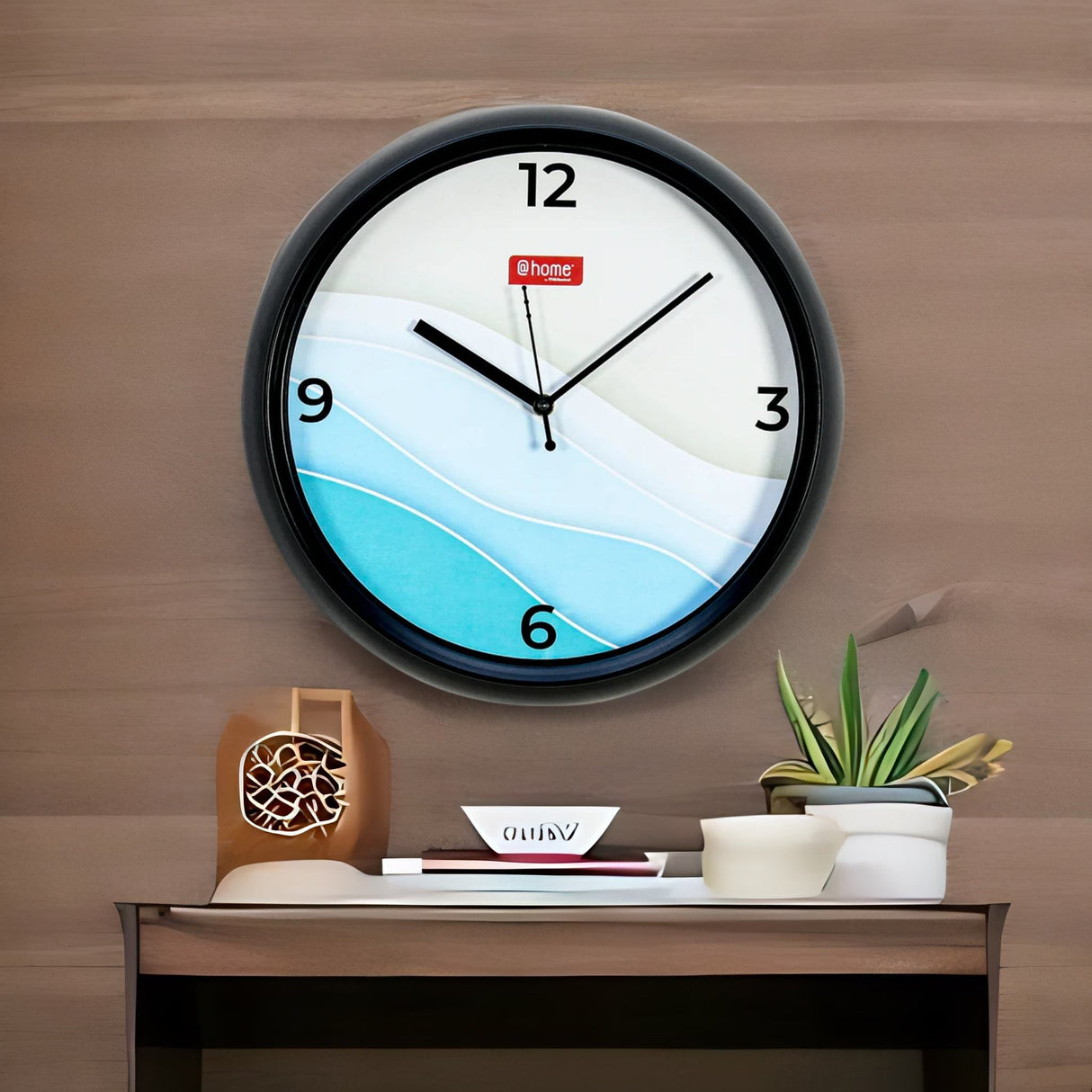 Nilkamal Seashore Plastic Analog Wall Clock Seagreen Beige