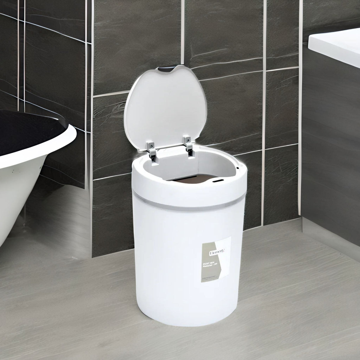 Sensor Lid Polypropylene 12 L Dustbin- Grey