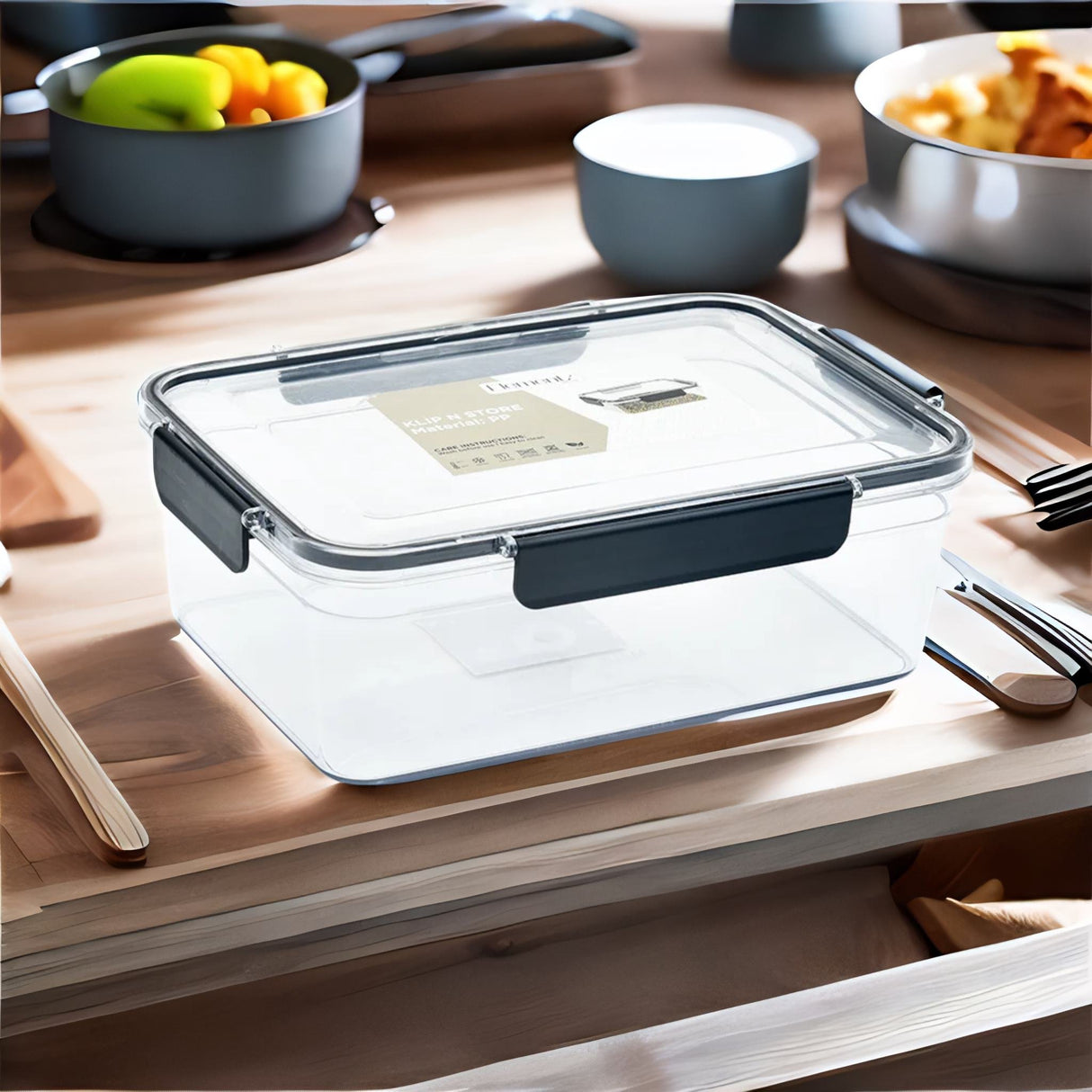 Nilkamal Klip N Store 3300 Ml Rectangular Storage Container Black