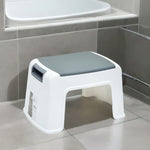 Non-Slip Plastic Stool- White & Grey