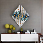 Abstract Wave Paintings Set of 2 (Sea Green & Gold)