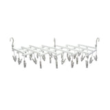 Nilkamal Foldable Cloth Drying Hanger With Clips (White)