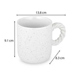 Speckled 350 ml Ceramic Coffee Mug with Rope Handle- Beige