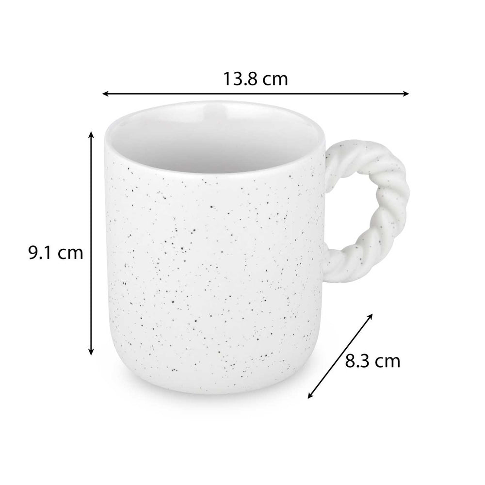 Speckled 350 ml Ceramic Coffee Mug with Rope Handle- Beige