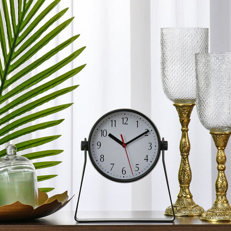 Nilkamal Sleek Stand Antique Table Clock Black