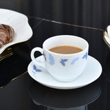 Nilkamal Arias by Lara Dutta Dazzling Wings Cup & Saucer Set of 12 (220 ml, 6 Cups & 6 Saucers, White)