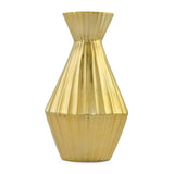 Angular Neck Metal Large Vase- Gold