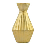 Angular Neck Metal Large Vase- Gold