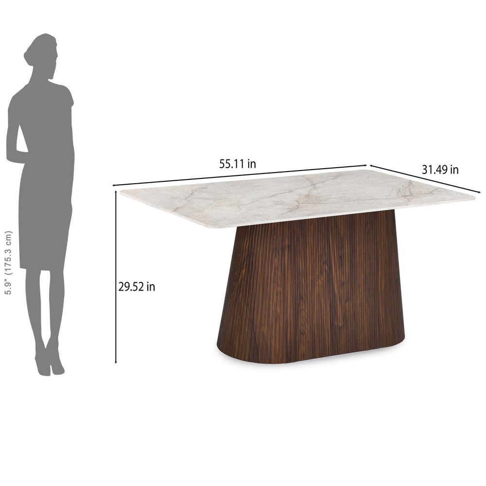 4 Seater Bevon Ceramic Dining Set with Flinda Base and Nivo Chairs- Cloud Beige