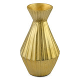 Angular Neck Metal Large Vase- Gold