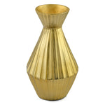 Angular Neck Metal Large Vase- Gold