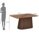 4 Seater Parquel Wooden Dining Set with Flinda Base and Tierra Chairs- Walnut Brown