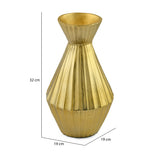 Angular Neck Metal Large Vase- Gold