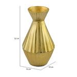 Angular Neck Metal Large Vase- Gold