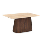 4 Seater Trava Marble Dining Set with Flinda Base and Linzy Chairs- Travertine