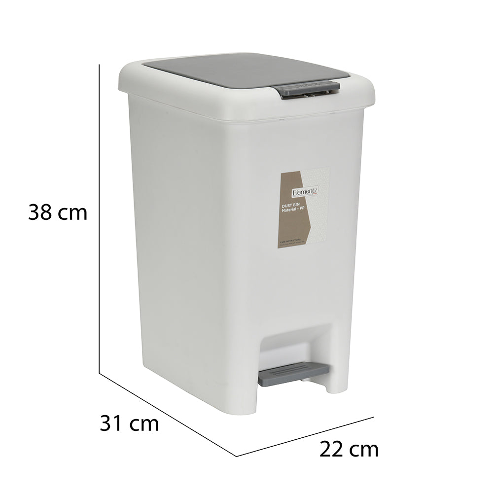 Pedal Press Polypropylene 15 L Dustbin- Grey