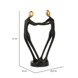 Couple Holding Hands Decorative Metal Showpiece- Black & Gold