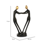 Couple Holding Hands Decorative Metal Showpiece- Black & Gold