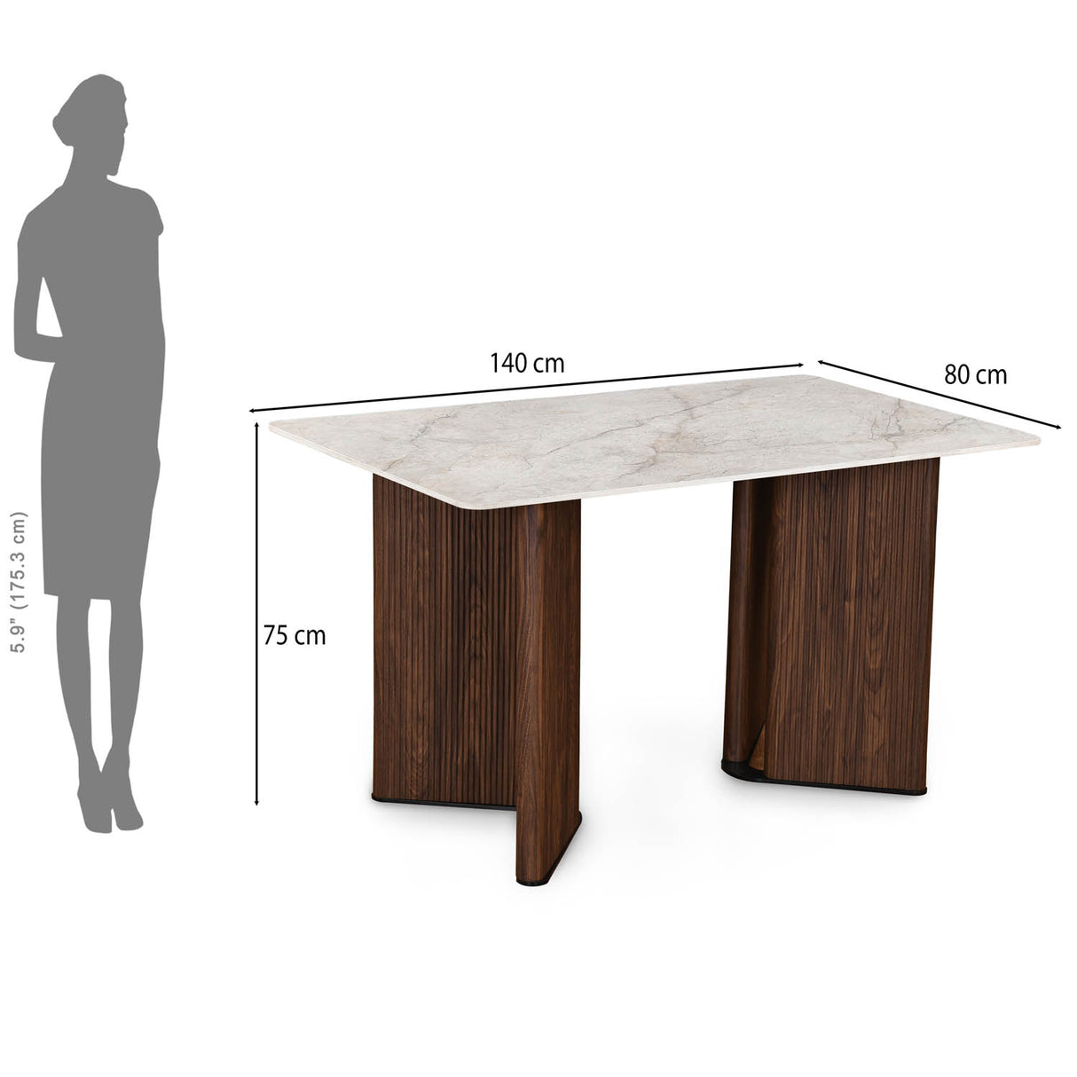 4 Seater Bevon Ceramic Dining Set with Dexor Base and Nivo Chairs- Cloud Beige