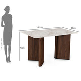 4 Seater Bevon Ceramic Dining Set with Dexor Base and Nivo Chairs- Cloud Beige