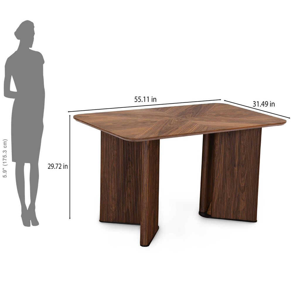 4 Seater Parquel Wooden Dining Set with Dexor Base and Tierra Chairs- Walnut Brown