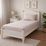 Floral Polyester Single Bedsheet with Pillow Cover- Multicolor