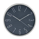 Classic Wall Clock- Silver and Blue