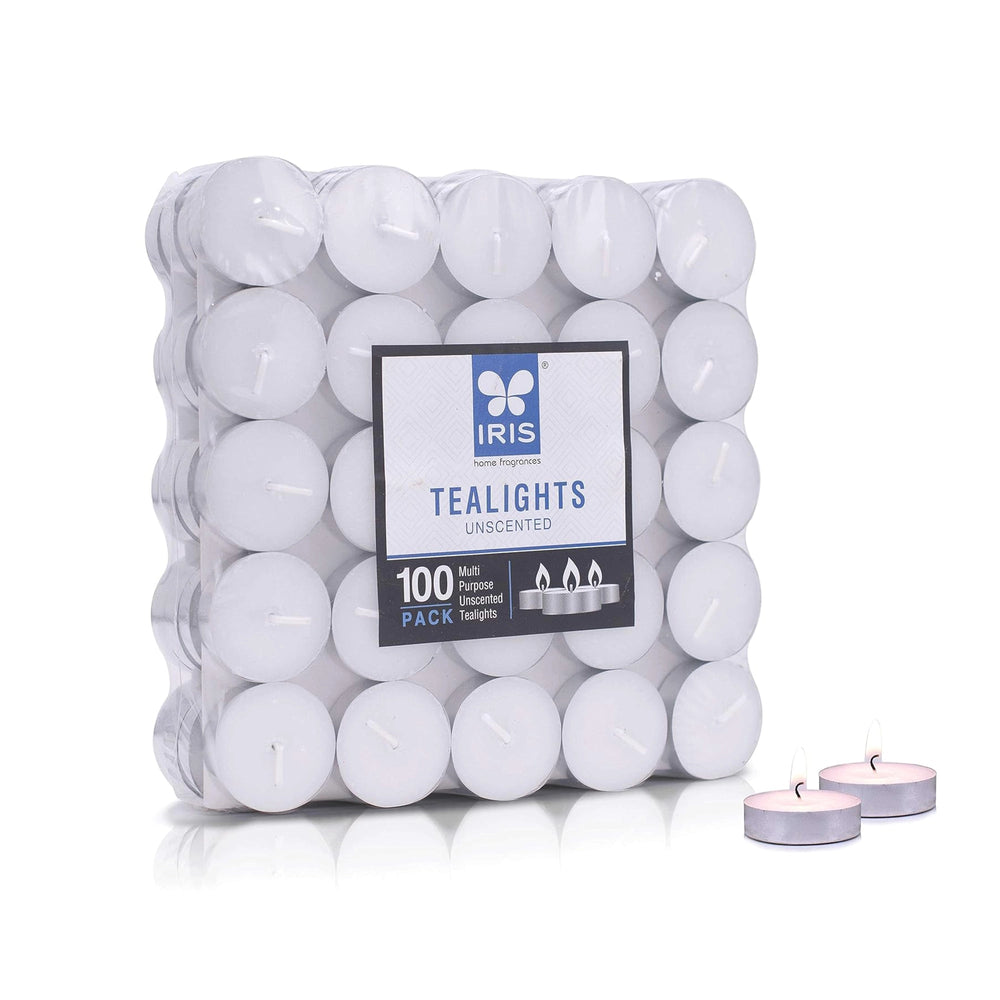 IRIS Unscented Tea Lights Pack of 100- White