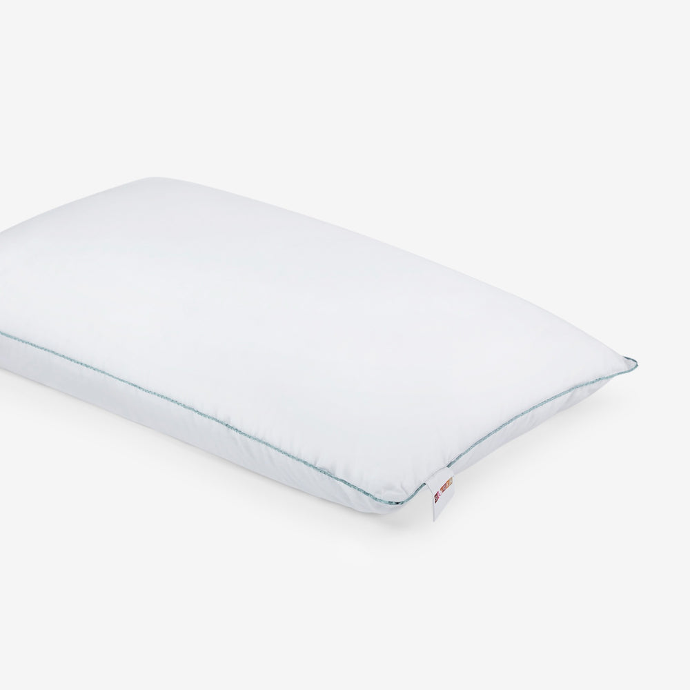 Spaces Breath Easy 100% Cotton 233 GSM Supportive Standard Pillow - 17 x 27 Inches, White