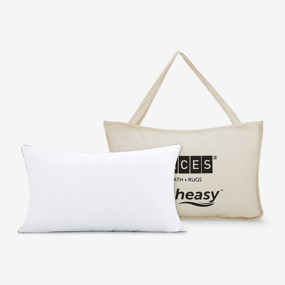 Spaces Breath Easy 100% Cotton 233 GSM Supportive Standard Pillow - 17 x 27 Inches, White