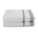 Spaces Hygro 100% Cotton 600 GSM Solid Set of 2 Hand Towel-16 x 24 Inches, White
