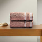 Spaces Hygro 100% Cotton 600 GSM Solid Set of 2 Hand Towel -16 x 24 Inches, Brown