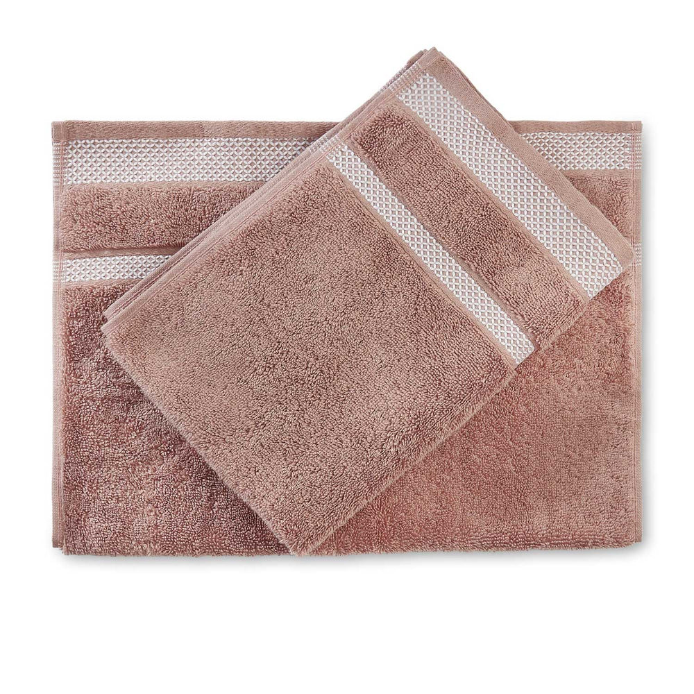 Spaces Hygro 100% Cotton 600 GSM Solid Set of 2 Hand Towel -16 x 24 Inches, Brown