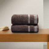 Spaces Hygro 100% Cotton 600 GSM Solid Set of 2 Hand Towel -16 x 24 Inches, Dark Brown