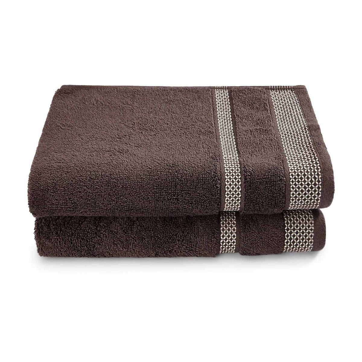 Spaces Hygro 100% Cotton 600 GSM Solid Set of 2 Hand Towel -16 x 24 Inches, Dark Brown